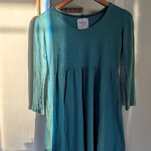 XSmall Jade Bohemian Folk Long Sleeve Babydoll Dress Small Flaw JerseyHempCotton